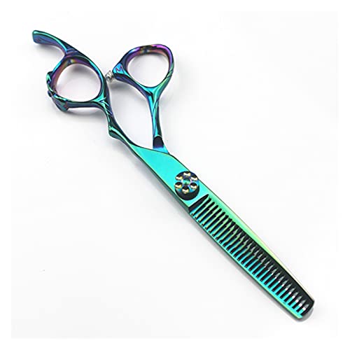 Ciseaux de coiffure de 6 pouces cercle vert pour coupe et ciseaux amincissants à dents - 2