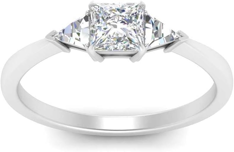 Choose Your Gemstone Trillion Cathedral Ring Sterling Silver Princess Shape 3 Stone Engagement Rings Everyday Jewelry Wedding Jewelry Handmade Gifts for Wife US Size 4 to 12