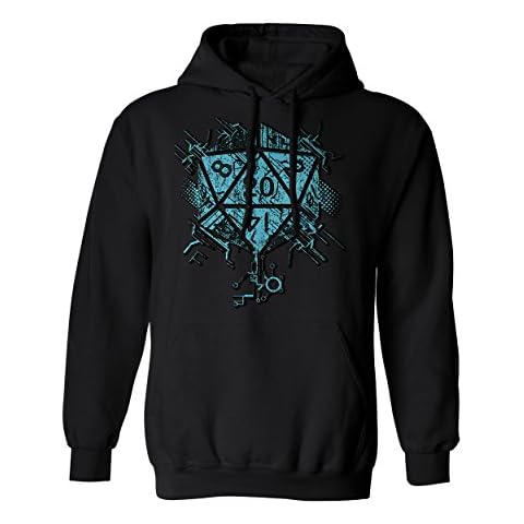 RIVEBELLA New Graphic Shirt Cyber Dice DND DandD Novelty Tee Dungeons Men's Hoodie Hooded Sweatshirt (Black, XL) Cover