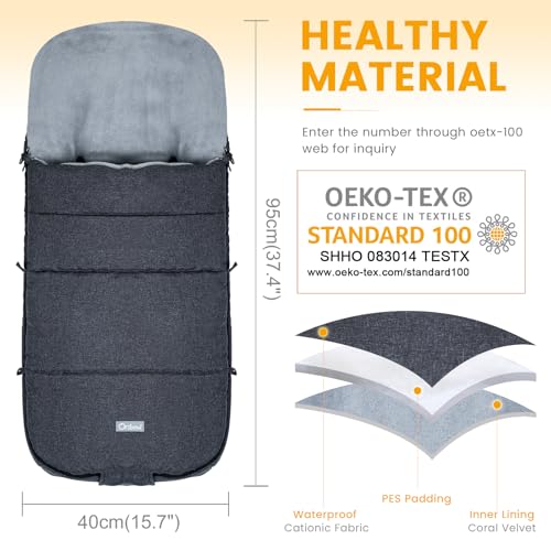 Orzbow A200407 Warm Bunting Bag Universal,Stroller Sleeping Bag Cold Weather,Waterproof Toddler Footmuff thumb #5