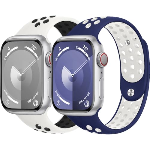 Correas para Correa Apple Watch 44mm 45mm Ultra 49mm 46mm, Correa iWatch 40mm 41mm 38mm 42mm Mujer/Hombre, Bracelet de Silicona Suave Deportiva para Apple Watch Series 10 9 8 7 6 5 4 3 SE 3 2 1