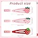 12pcs Strawberry Hair Clips, 3 Design Kawaii Pink Fun Hair Clips Cutecore Sweet Strawberry Fruit Snap Barrettes Cute Decorative Accessories for Toddler Little Girls Kids Women Gift