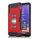 hymer eriba mobile.de Kühle form Custodia® Festigkeit Smartphone Hülle mit Ring für Samsung Galaxy A7 2018(Rot)