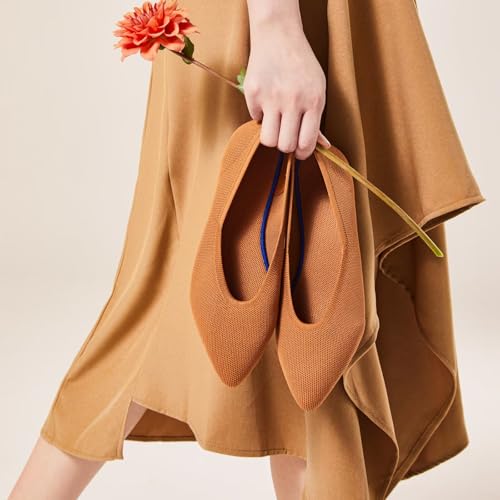 Image of Frank Mully Womens Pointed Toe Flats Knit Dress Shoes Comfort Women Shoes Softable