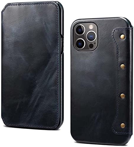 Étui portefeuille iPhone 13 Pro bleu : la housse cuir du quotidien