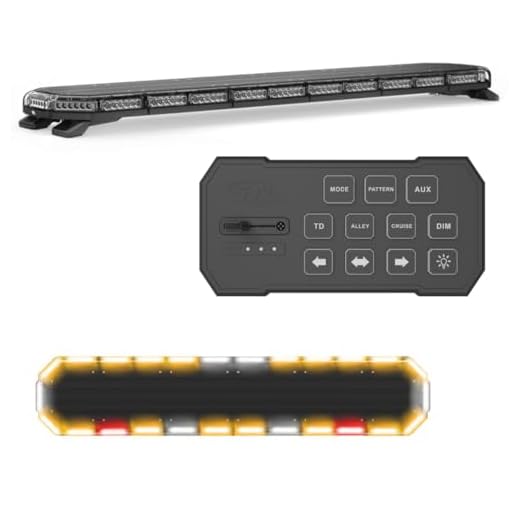 SpeedTech Lights K-Force 55 Tow Full Size LED Tow Truck Strobe Light Bar Roof Mount Emergency Vehicle Warning Lights for Police Cars, Fire, EMS, Security, Construction, Plows, Wreckers - Amber/Amber