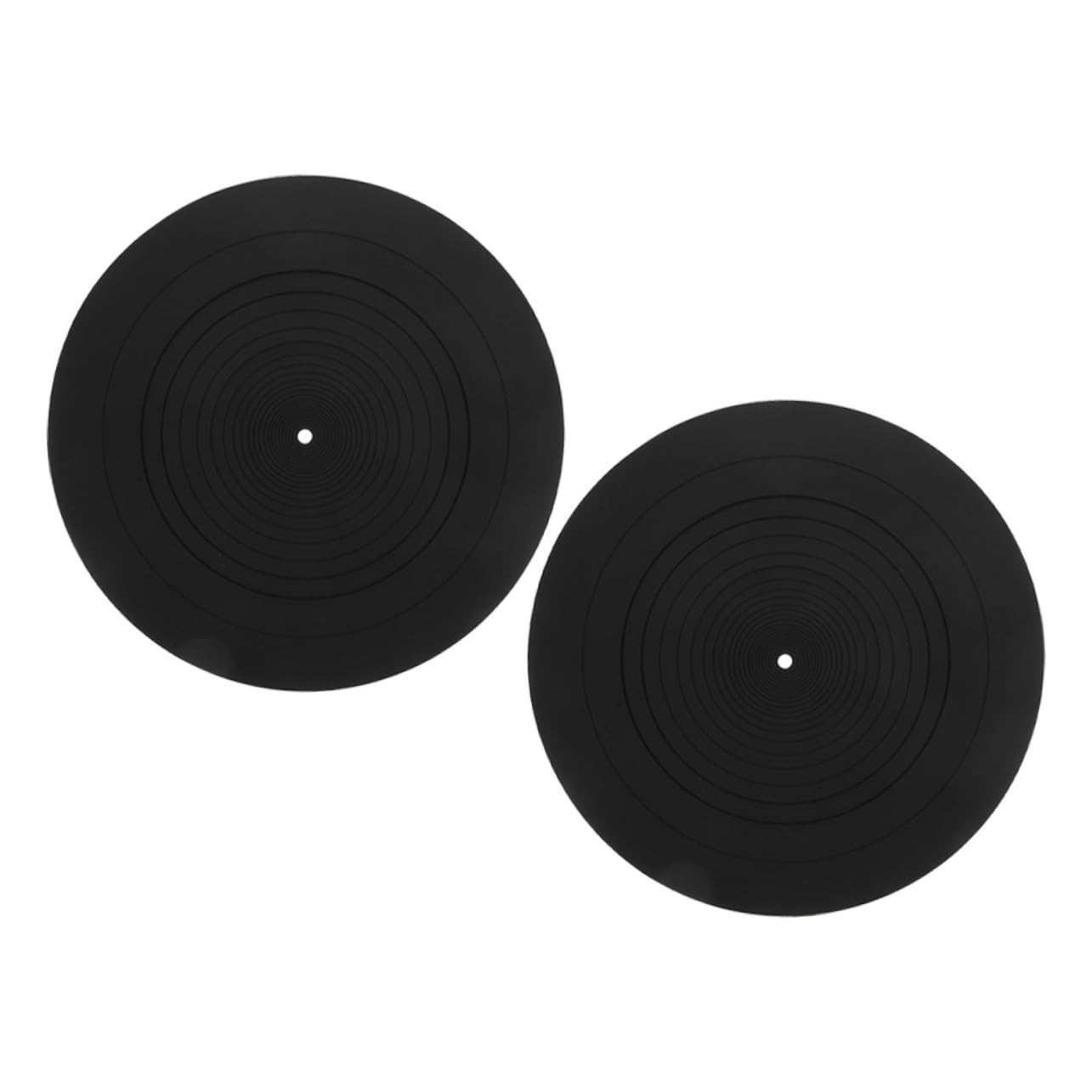 Tappetino in Silicone Antistatico per Giradischi Nero 2 Pezzi | Ricambio per Protezione Disco, Superficie Delicata e Sicura, Formato Standard per Piatto