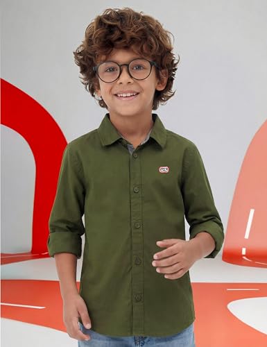 Image of Amazon Brand - Symbol Boys 100% Cotton Casual Shirt | Full Sleeves | Regular Fit | Age 2-14 Years