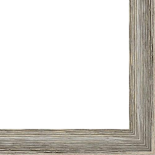 CountryArtHouse Picture Frame Moulding (Wood) 100ft bundle - Distressed/Aged Contrast Grey Finish - 1" width - 1/2" rabbet depth