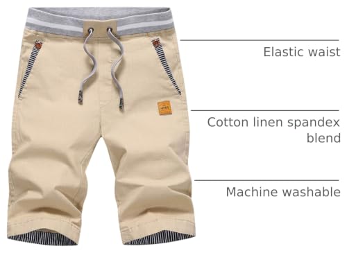 Image of Tansozer Men's Shorts Casual Classic Fit Drawstring Summer Beach Shorts with Elastic Waist and Pockets