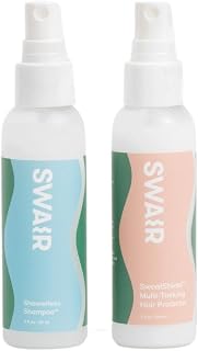 SWAIR Sampler Travel Size - Showerless Shampoo & SweatShield Leave-In - Clean Ingredients - Perfect for Gym Bag or Carry-On