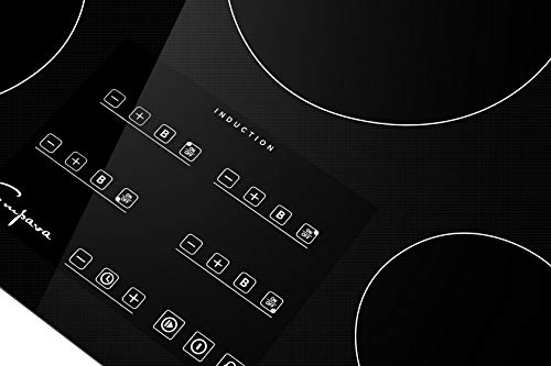 Image of Empava 30 inch Electric Stove Induction Cooktop with 4 Power Boost Burners Smooth Surface Vitro Ceramic Glass in Black, 30 Inch