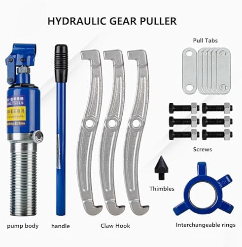 20T Hydraulic Gear Puller Set - 2/3 Jaw Wheel Bearing Separator for Automotive Repair, Factories, Railways & Maintenance - Heavy-Duty Tool for Efficient Dismantling
