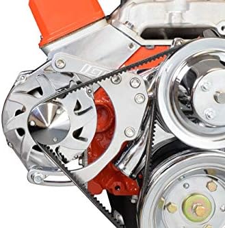 ICT Billet SBC LWP Alternator Bracket Double Hump Heads Adjustable Billet Kit Small Chevy 305 327 350 5.0L 5.7L V8 Eight Cylinder Long Water Pump Carburetor V Belt Compatible With Chevrolet 551672X