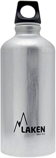 Laken Futura Borraccia di Alluminio, Bottiglia d'acqua con Apertura Stretta e Tappo a Vite con Anello 600 ML, Alluminio