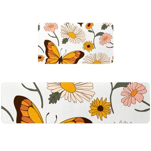 Tapete de cocina de 2 piezas absorbente para evitar manchas en el suelo 2