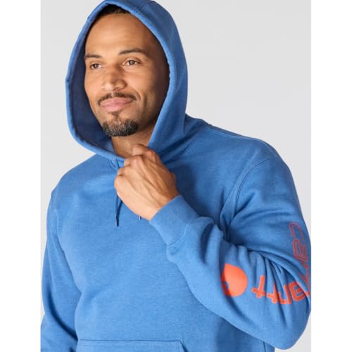 Image of Carhartt Men's Signature Sleeve Logo Midweight Sweatshirt Hooded