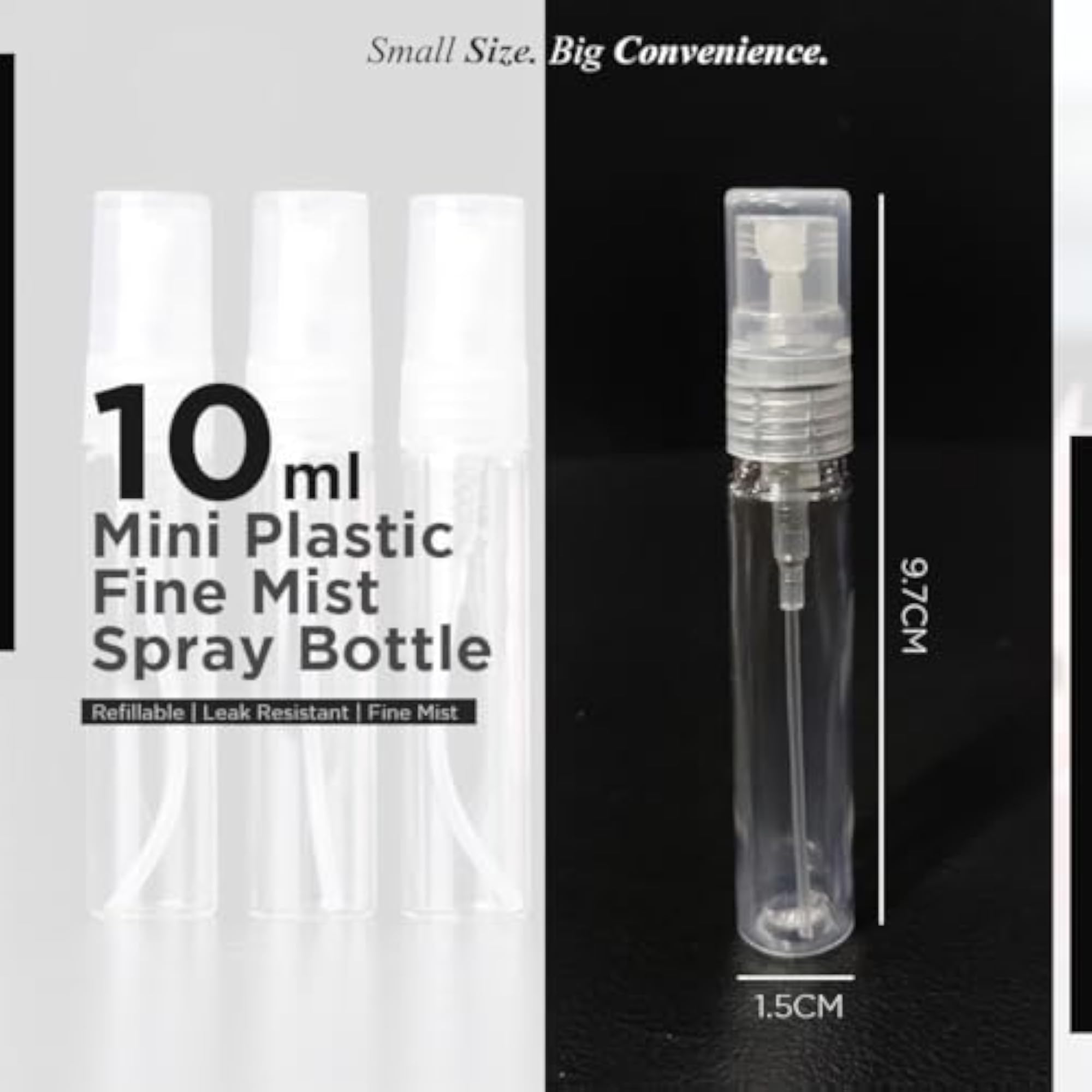 Pack of 3 Mini Pocket Mist Spray Bottles, Refillable
