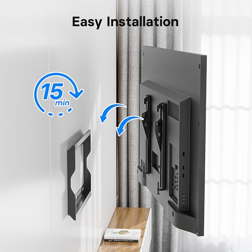Image of BONTEC Low Profile TV Wall Mount Bracket for Most 17-45 inch LED /LCD /OLED Plasma Flat Screen TVs, Ultra Slim Tilt Wall Mount up to 30kg, Max VESA 200x200mm, Bubble Level and Cable Ties Included