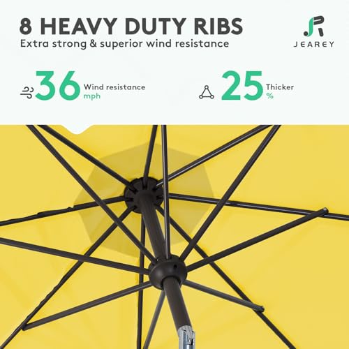 Image of JEAREY 10FT Outdoor Patio Umbrella, Market Umbrella, Yellow