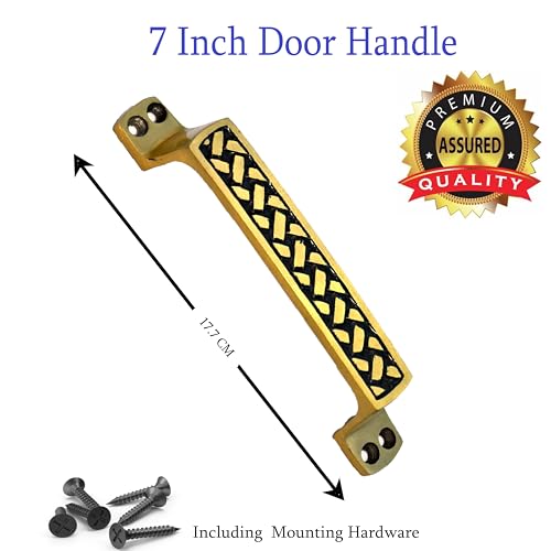 Image of Door Handle Cool Door Handles for Main Door Aluminum (7 Inch), Antique- Finish Door Handles for Home and Office for Wooden & Glass Door Handle, Pull Door Handle (Pack of 2 Pair, Chatai)