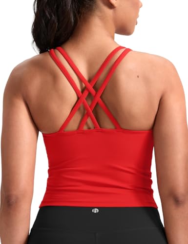 Image of HeyNuts Longline Zeal Bras Medium Impact Wirefree Sports Bras Workout Crop Tank Tops with Removable Pads, A-D Cups