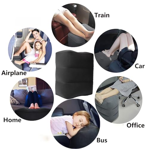 Inflatable Travel Foot Rest Pillow - Adjustable Height, Multi-Use