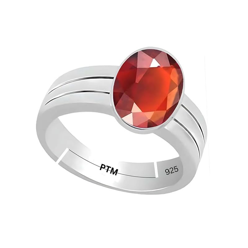 ptm Hessonite/Gomed 4.25 Ratti or 4 Carat Astrological Certified Natural Gemstone bis Hallmark 925 Sterling Silver Adjustable Ring for Men - 3v2425-picture-45