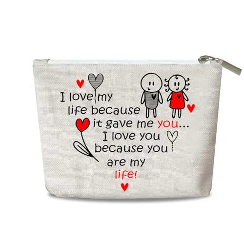 Bolsa de maquiagem para namorada, esposa, presente de aniversário, presente de dia dos namorados, para sua namorada, bolsa cosmética para esposa, Tamanho único, Arte