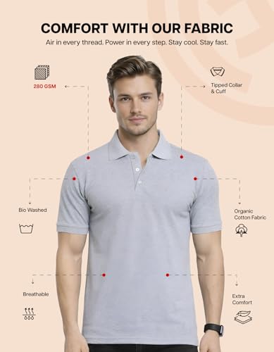 Image of Scott International Cotton Polo T Shirt | Collar Tshirts | Half Sleeves Plain T Shirt | T-Shirt |Tshirt for Men Stylish | Men's Tshirt