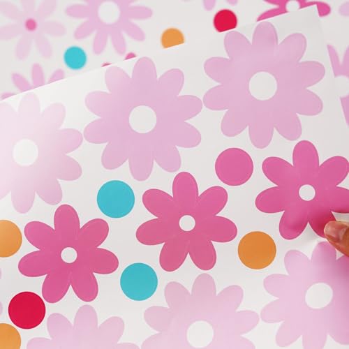 Calcomanías de pared de margaritas rosadas para tapar imperfecciones de forma creativa 6