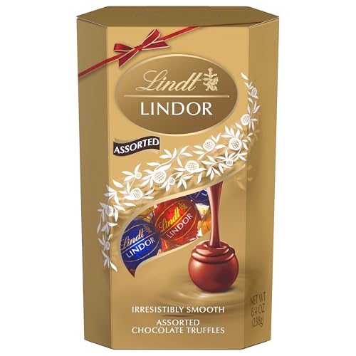 Image of Lindt LINDOR Assorted Chocolate Candy Truffles Gift Box, 8.4 oz.