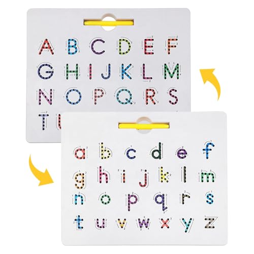 Edizione Con Alfabeto Magnetico Bifacciale 2 In 1 | Lavagna Per Esercitarsi Con Lettere Magnetiche | Magneti Che Tracciano La Lavagna 'alfabeto | Imparare Le Lettere Per Bambini, Tavolo Da