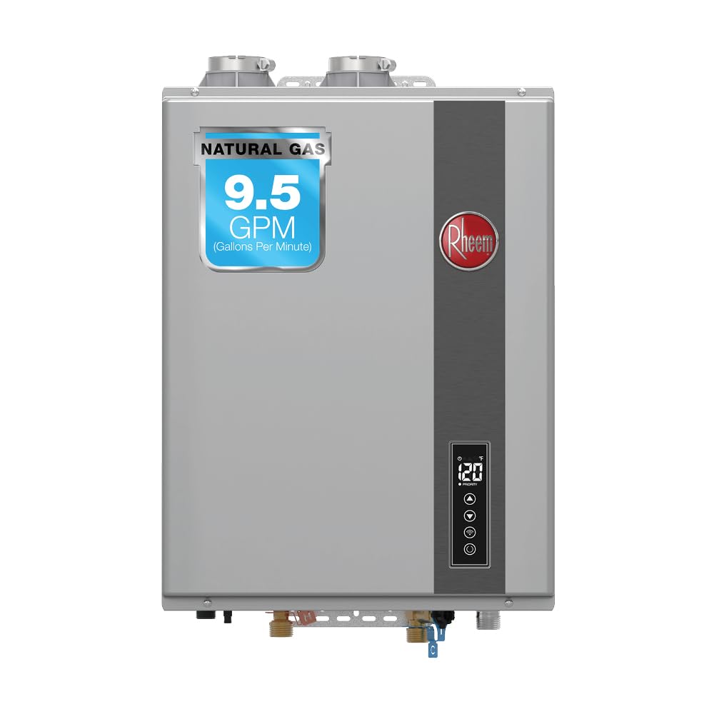 Rheem RTGH-95DVELN-3 Super High Efficiency Condensing Indoor Tankless Natural Gas Water Heater