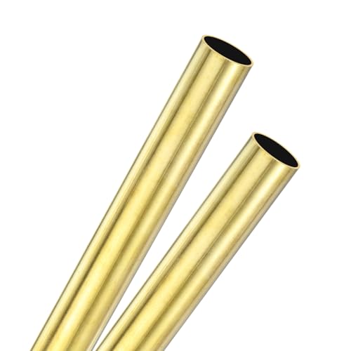 Image of M METERXITY 2-Pack 200mm Brass Round Tube, 20mm OD 1mm Wall Thickness H62 Brass Seamless Tubing for Construction/Machining/DIY Crafting, Metal Straight Pipe [0.78x0.04x7.87IN]