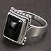 SaditY Lucifer Morningstar Ring 925 Sterling Silver, Black Onyx Turkish Ring for men and women, 12, style