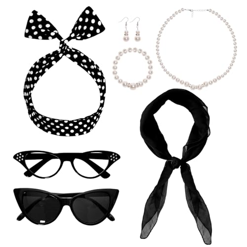 Fumwase 7PCS 1950s Costume Accessories for Women...