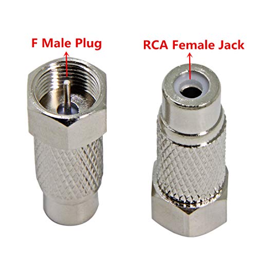 Atari 2600 Tv Adapter For Modern Tv, 10-Pack F Coax Plug To Rca Jack Connector Convertor Fo Atari 2600/7800, Commodore 64, Sega, Colecovision, Intellivision Game System #TOP2