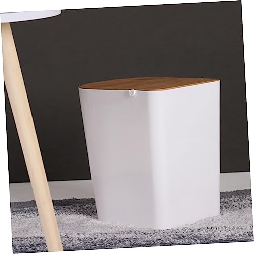 Caneca de Basura Rectangular Blanca con Tapa y Mecanismo de Presión miniatura 5