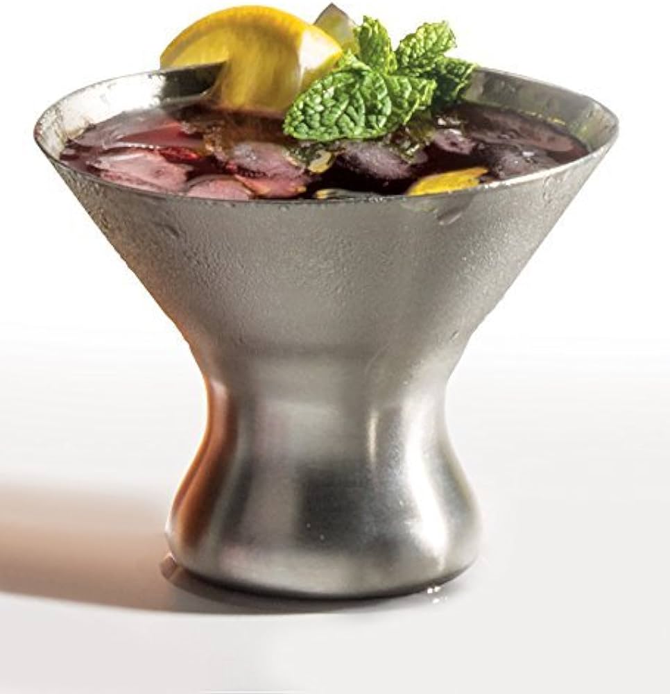 Rsvp Endurance 18/8 Stainless Steel Martini Glasses 8oz (227ml) Stemless Set Of 4