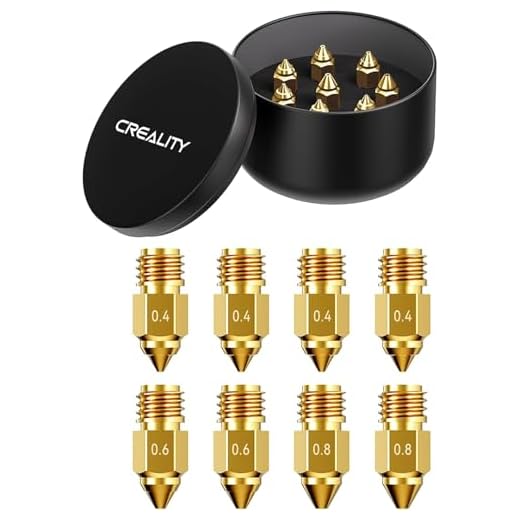 Creality Ender-5 Max Brass Nozzle Set (0.4mm x 4, 0.6mm x 2, 0.8mm x 2), High Thermal Conductivity, High Hardness, Less Clogging & No Leakage, Compatible with PLA, ABS, TPU, PETG, PA, PC FDM Materials