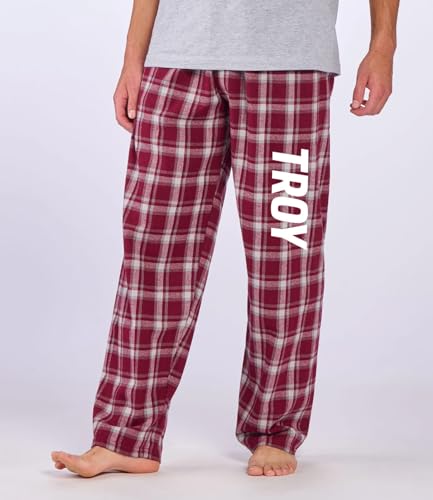 Sorority Letters Shop Troy University Flannel Pajamas Pants with TROY Down the Leg2