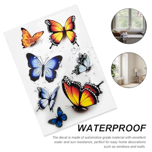 Image of Butterfly Vinyl Car Stickers, Cute 3D Creative Butterfly Cars Decals Scratch Covers, Removable Butterflies Bumper Stickers for Women Girls (Style 1)