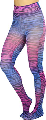 Image of ToBeInStyle Women's Vibrant Multicolor Animal Print Pantyhose Assorted Hosiery