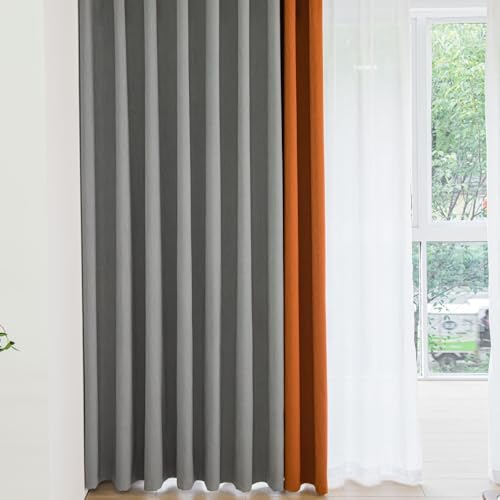 Wycian Cortina Art Deco Cortinas oscuras Lila y Marrón 2 Unidades Poliéster Algodón Patchwork H214 X B107 cm para Dormitorio
