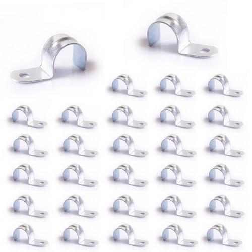 30-Pack 3/4" EMT Conduit Straps - Zinc Plated Steel Single Hole Clamps for Electrical Metallic Tubing