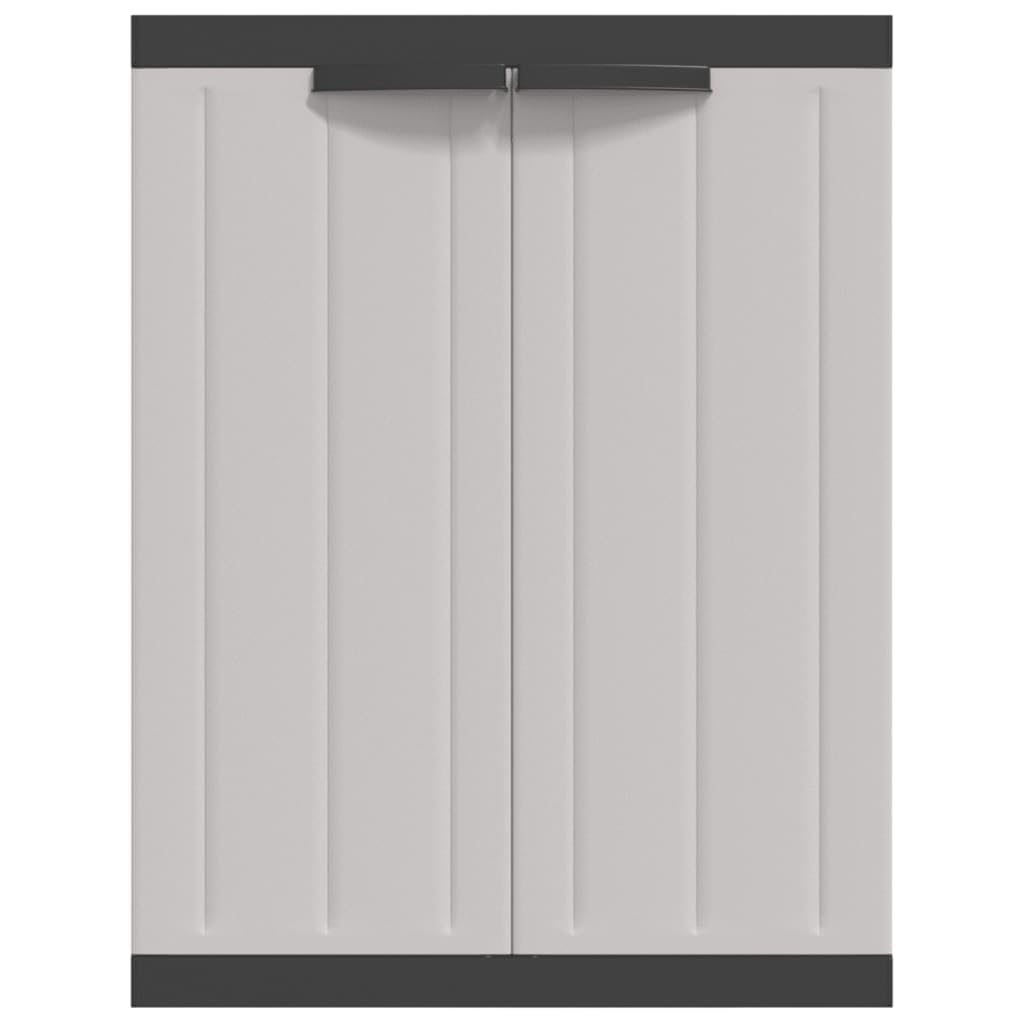 ZEYUAN Gartenschrank Grau und Schwarz 65x37x85 cm PP, Geräteschuppen, Gerätehaus, Wetterfest, Outdoor Schrank, Gartenhausschränke, Terrassenschrank - 364199