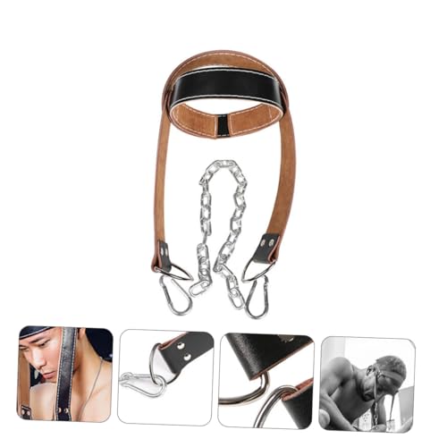Harnais cou en cuir noir pour musculation et bien-être postural - 3
