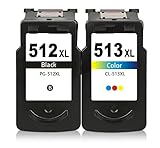 PLASTIQUE Remanufactured Cartouche Remplacement pour Canon PG-512 CL-513 XL pour Pixma iP2700 MP230 MP240 MP250 MP260 MP270 MP280 MP490 MP495 MX320 (Noir Couleur, Pack) (Pack 2 (1 Noire+1 Couleur) XL)