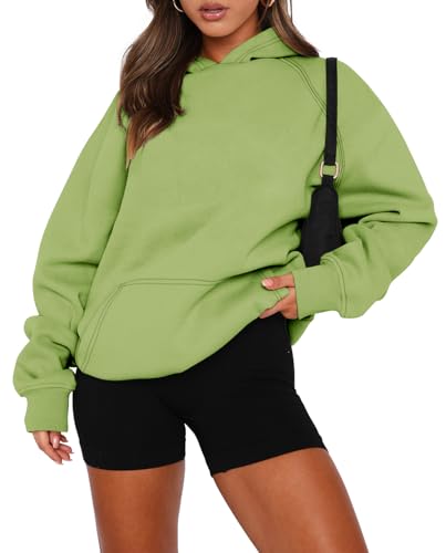 onlypuff Women Pullover Sweatshirt Long Sleeve Hoodies Kangaroo Pocket Fleece Basic Sweater